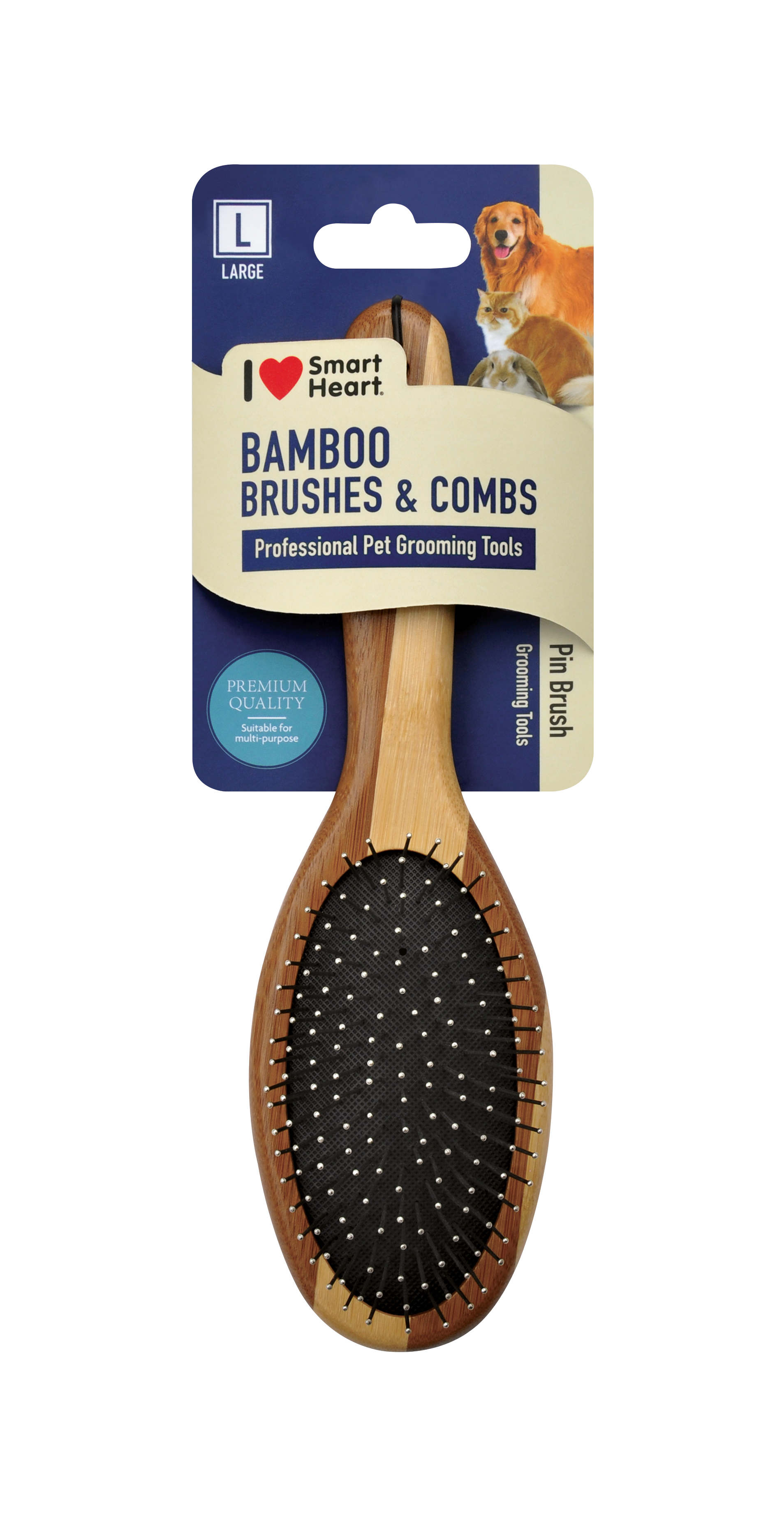 I Love SmartHeart Bamboo Pet Brush - Pin (L) ราคา 195 บาท*ส่งฟรี