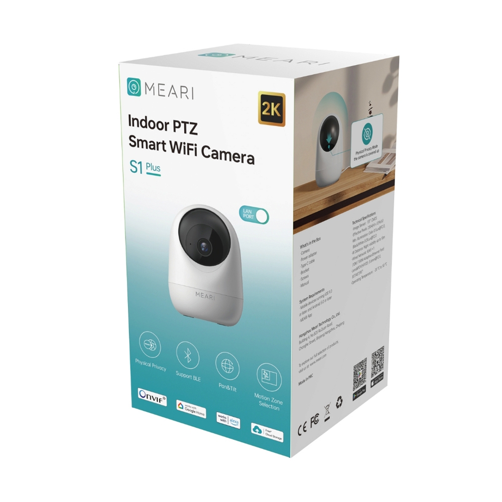 (2-Year Warranty) Meari S1 Plus, 3Mp Indoor Ptz Smart Wifi Camera 2K Cctv Camera, Indoor Surveillance Camera - Hitechconnect ราคา 1,670 บาท*ส่งฟรี