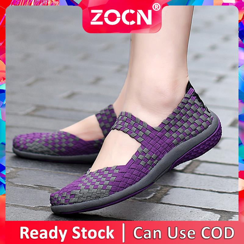 ZOCNรองเท้าลำลองสำหรับผู้หญิง,รองเท้าโลฟเฟอร์สำหรับผู้หญิงรองเท้าแบบสวมส้นเตี้ยรองเท้าขนาดใหญ่พิเศษ35-42