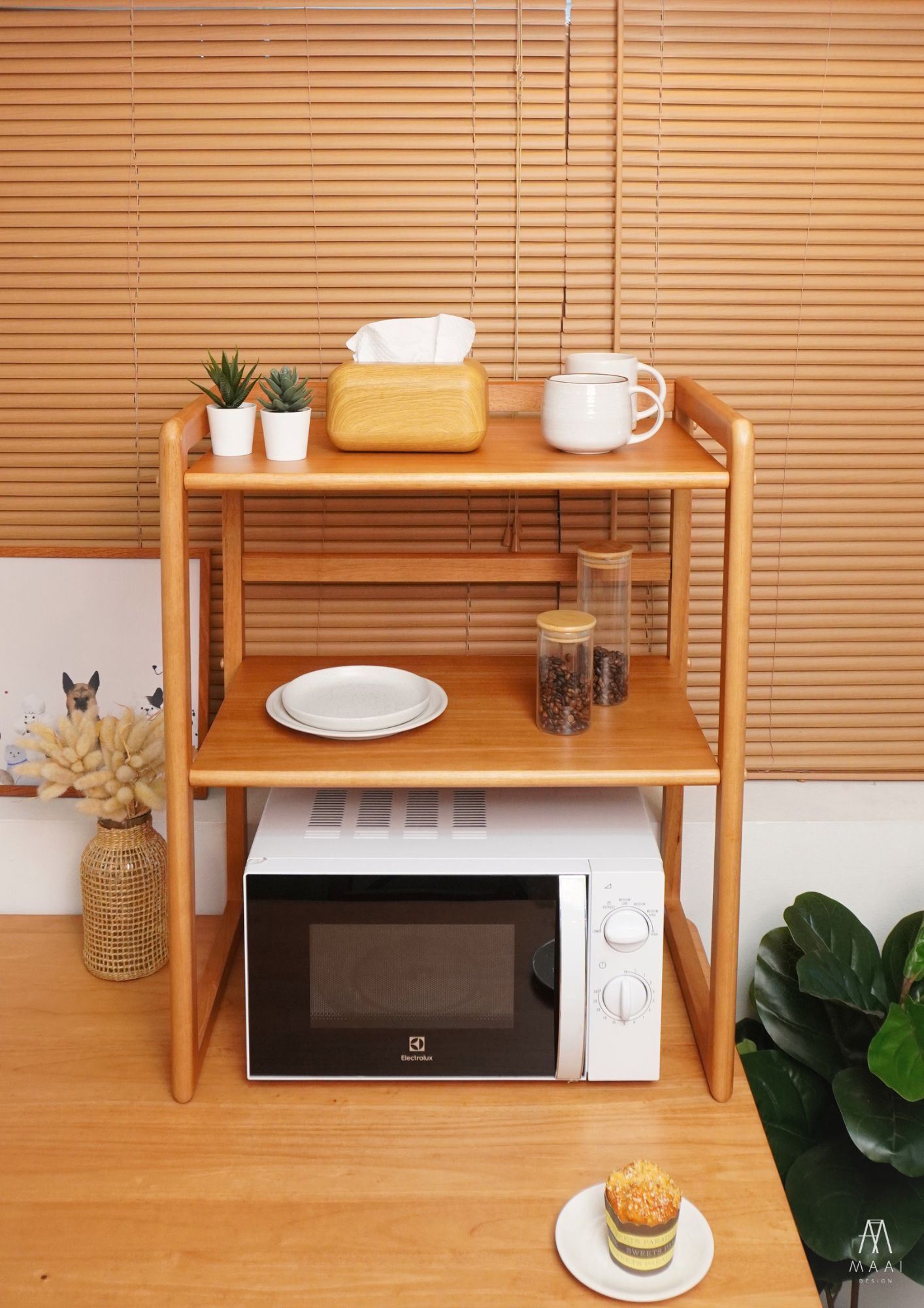 Maai design Denshi shelf microwave rack 2 shelves of universal or Japanese-style microwave oven rack ราคา 1,999 บาท*ส่งฟรี