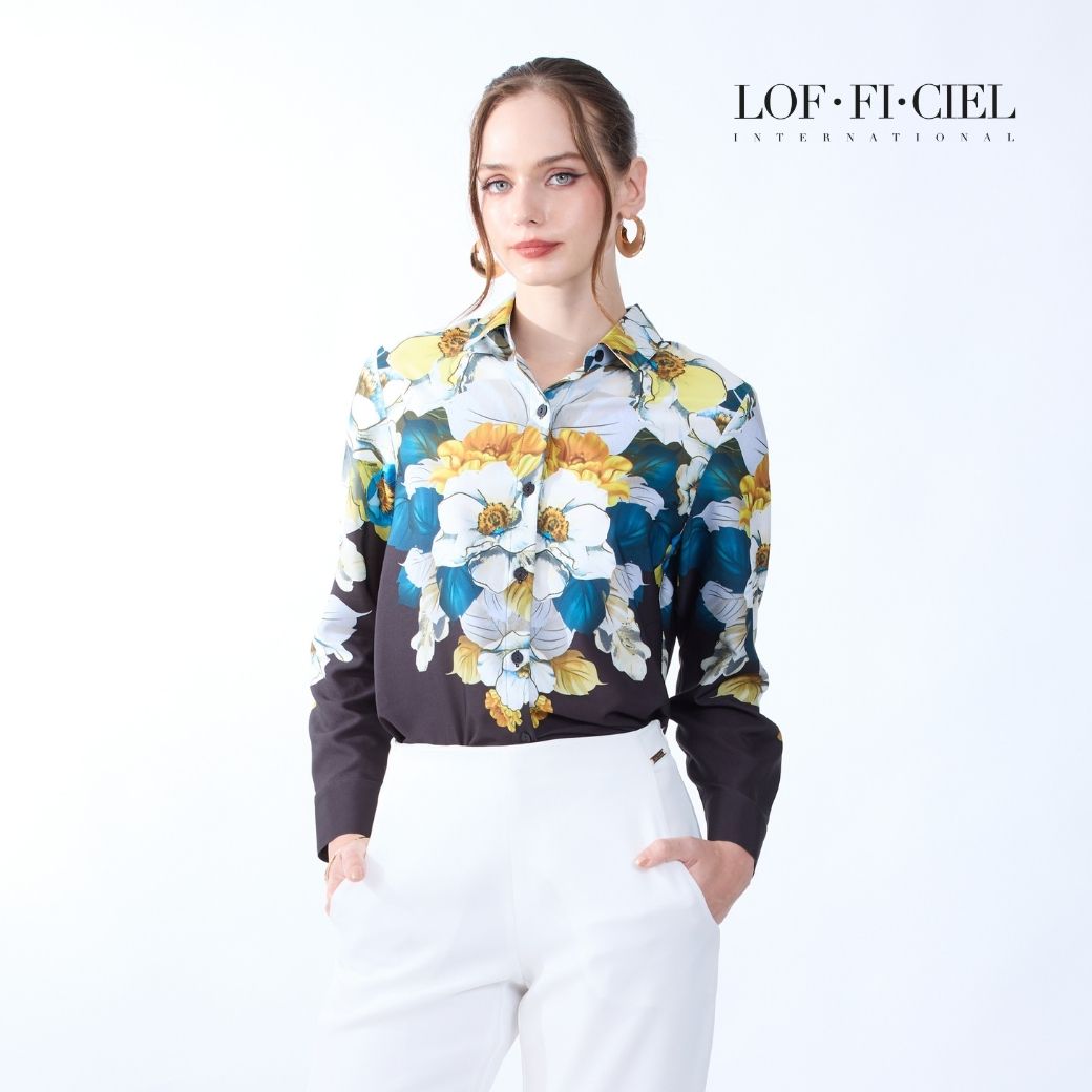 Lofficiel Secret Garden Collection Women's Shirts, Printed Shirts, Floral Print Shirts, Women's Dresses, Elegant Casual ราคา 1,990 บาท*ส่งฟรี