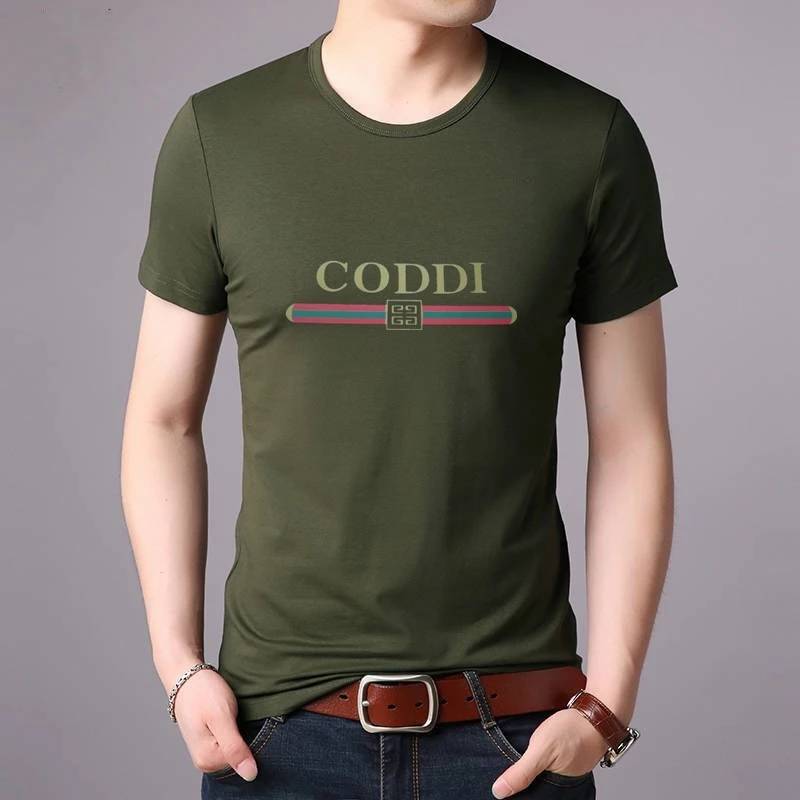 #สินค้าพร้อมส่ง#เสื้อยืดผู้ชายแขนสั้นคอกลมสไตล์เกาหลี (สกรีนตัวหนังสือCODDI)
