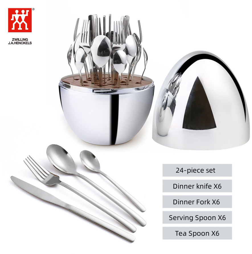 ชุดช้อนส้อมสไตล์ตะวันตก 24 ชิ้น ช้อน ตะเกียบ มีด และส้อม สแตนเลส 304 ราคา 2,682 บาท*ส่งฟรี