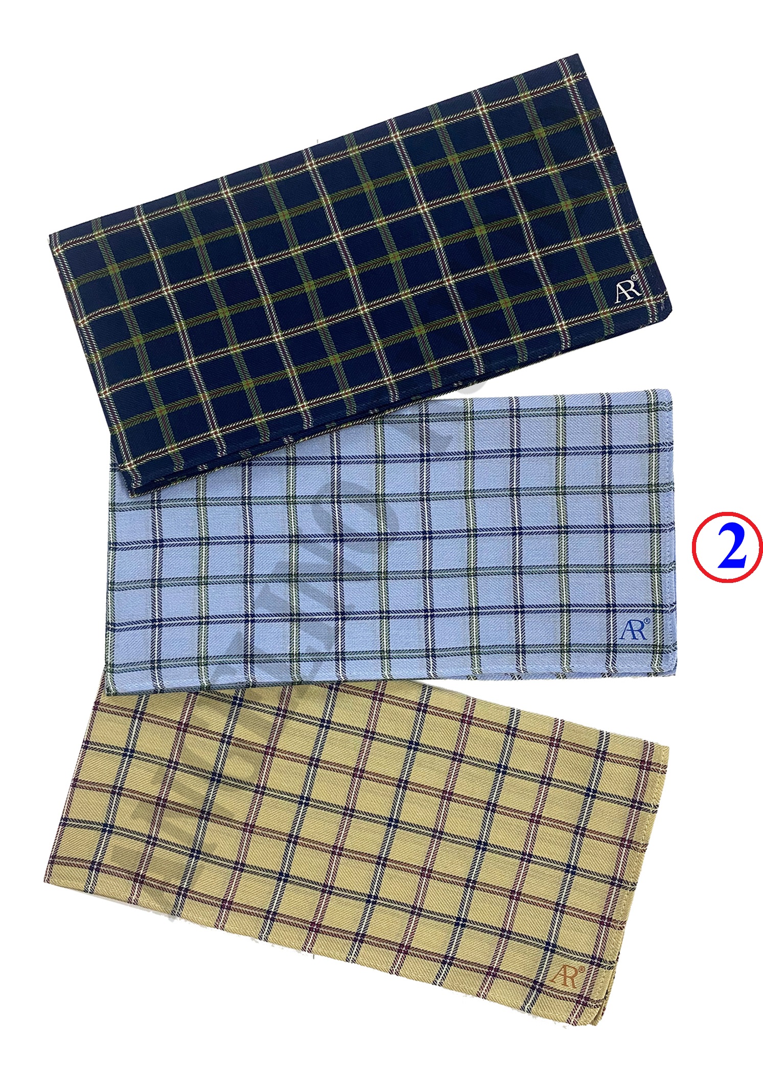 ANGELINO RUFOLO Handkerchief (ผ้าเช็ดหน้า) ผ้า 100% COTTON คุณภาพเยี่ยม ดีไซน์ Scot สีกรมท่า/สีฟ้า/สีกากี