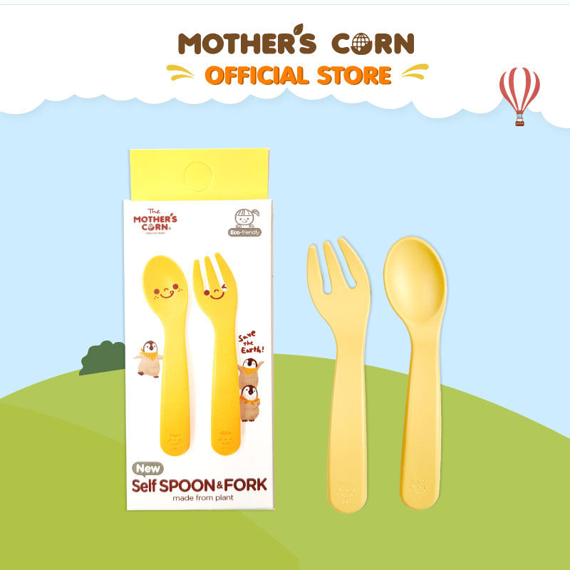 Mother's Corn Self Training Spoon & Fork Set ราคา 210 บาท*ส่งฟรี