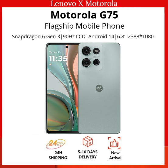 [Motorola G75 Snapdragon 6 Gen3, 6.8 Inch Lcd Eye Protection Screen, Ip68 Dustproof and Waterproof, 6 Applications, Six Fingerprint Recognition, 8+256Gb,MOTOROLA G75 Snapdragon 6 Gen3 Eye Protection LCD 6.8-inch Screen IP68 Dustproof Waterproof 6 Applicat ราคา 8,099 บาท*ส่งฟรี