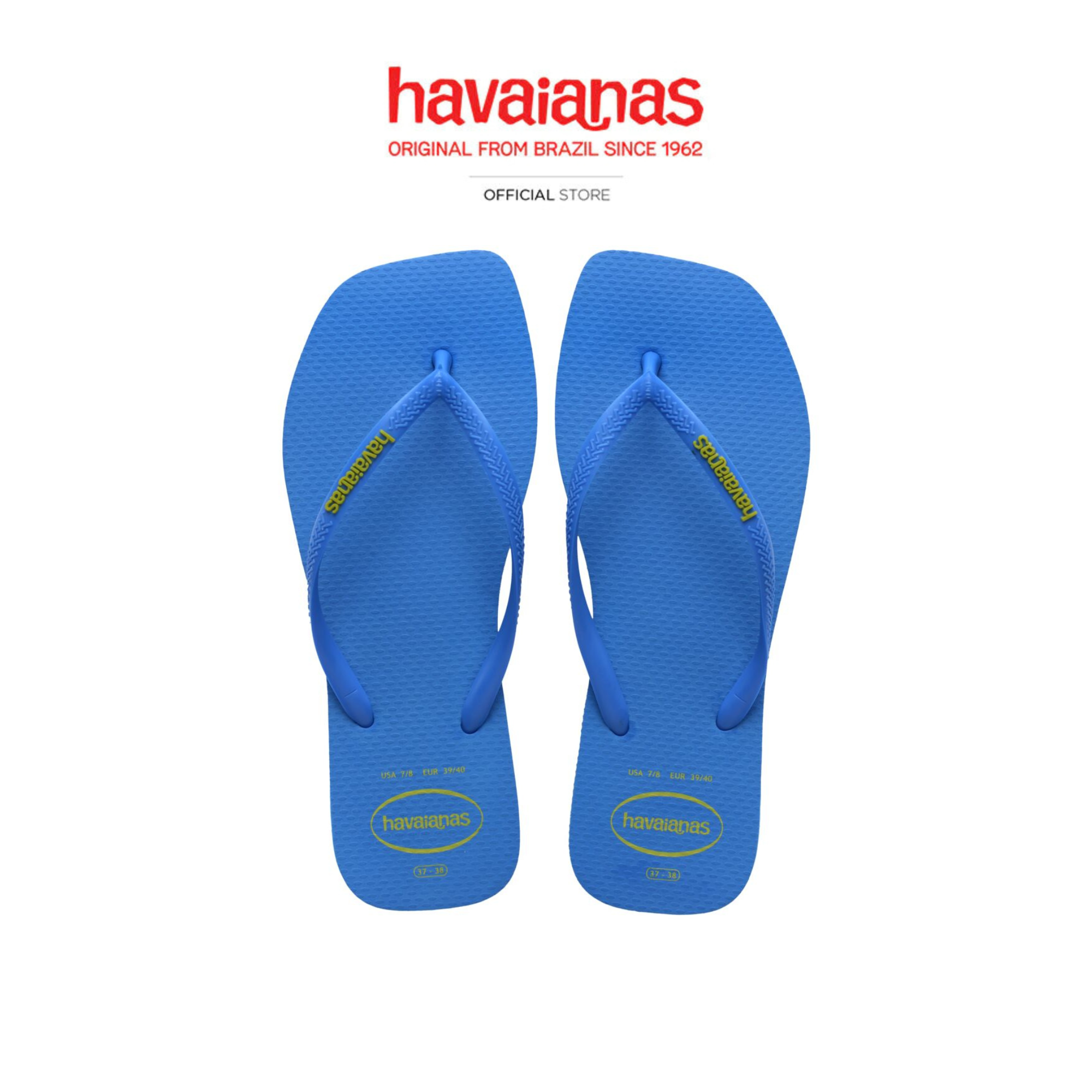 Havaianas Sandals Slim Square Logo Pop up Brilliant Blue 41489593504Nf_H5Blxx ราคา 1,290 บาท*ส่งฟรี