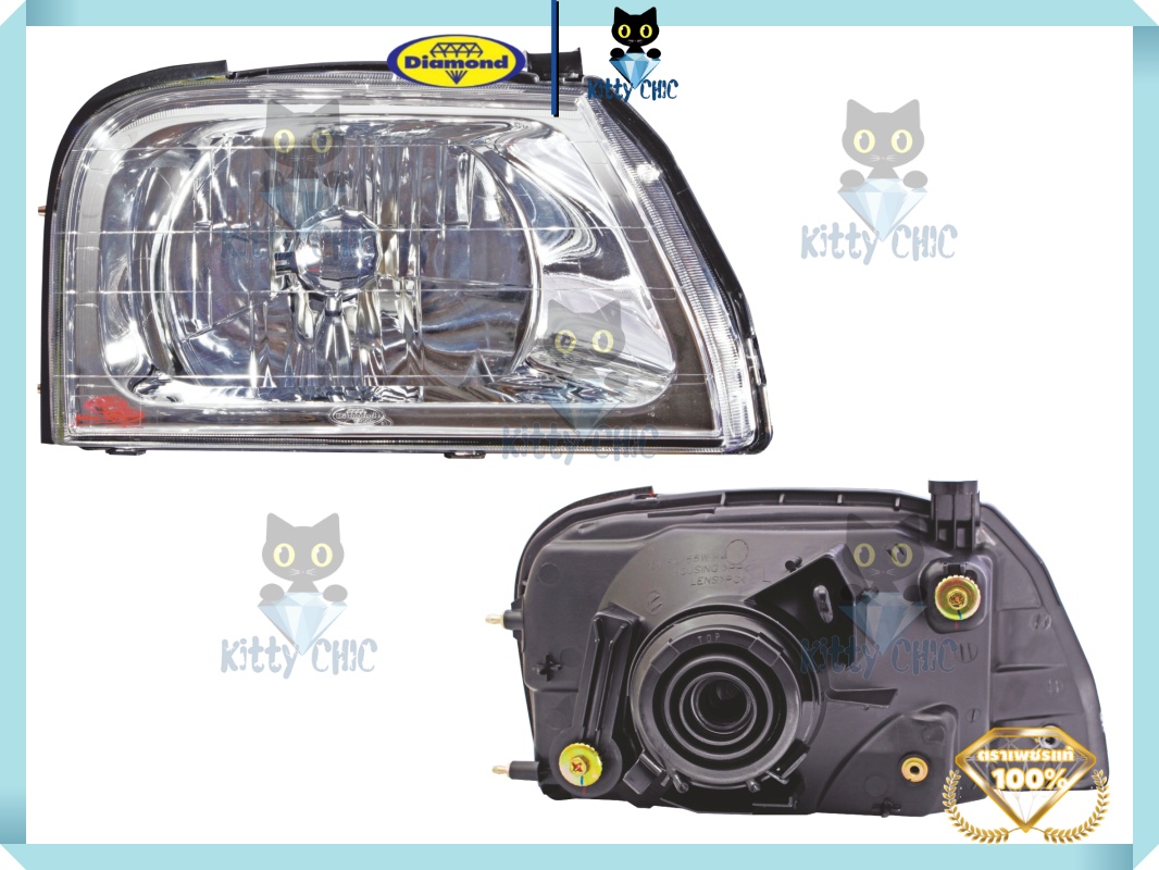 ไฟหน้า ไฟตาหน้า โคมไฟหน้า Mitsubishi TRITON / STRADA ปี 1996-2004 มิตซูบิชิ ไทรทัน สตราด้า สตราดา ตราเพชร ไดมอนด์ Diamond ราคา 665 บาท*ส่งฟรี