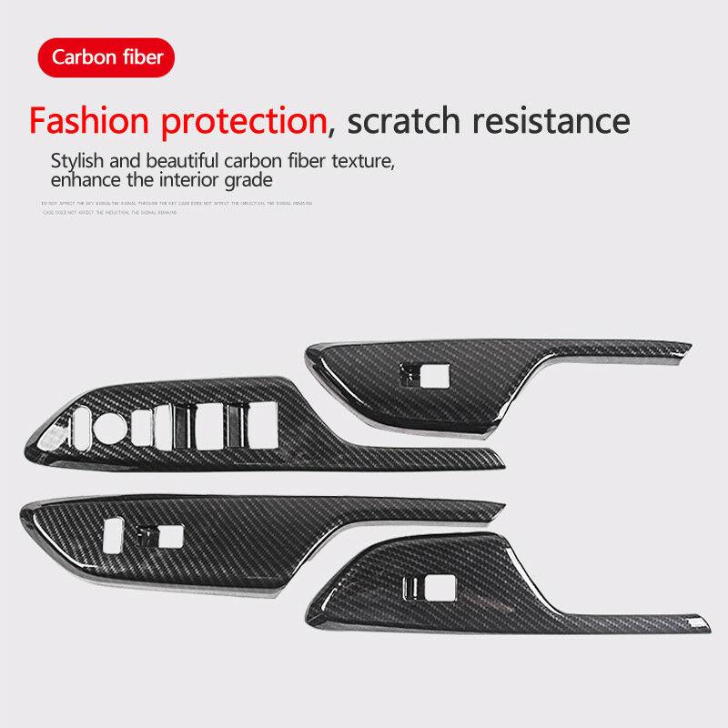 Carbon Fiber Painted Door Window Lock Switch Lift Cover for 2016-19 Honda Civic