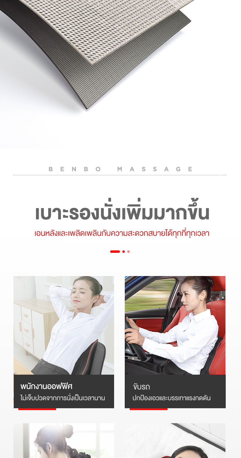 ข้อมูลประกอบของ JSK Thailand เบาะนวดไฟฟ้า เบาะนวดอเนกประสงค์ แยกส่วนได้ นวดคอหลัง เบาะนวดอเนกประสงค์ แยกส่วนได้ นวดคอ หลัง พรีเมี่ยมสีดำ