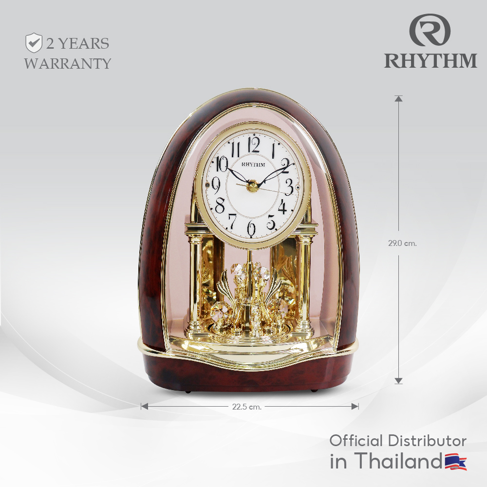 Rhythm Table Clock, Wood Pattern, 16 Melodies, Light Sensor, 29 Cm-4Rh796Wu23 ราคา 5,990 บาท*ส่งฟรี