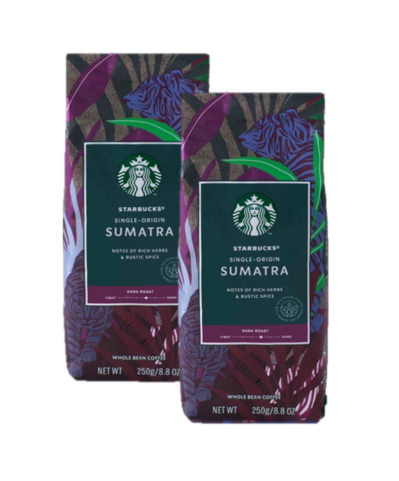 STARBUCKS Sumatra Whole Coffee Bean Dark Roast 250g. (2 pcs) ราคา 1,599 บาท*ส่งฟรี