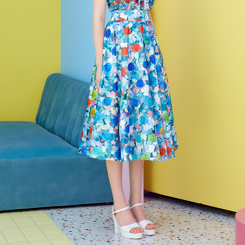 Iconic Toney skirt #6788 printed silk long skirt flared skirt fashion work skirt ball gown skirt ราคา 6,901 บาท*ส่งฟรี