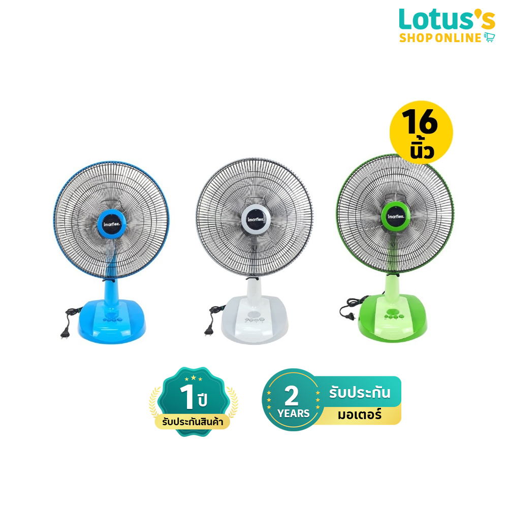IMARFLEX TABLE FAN 16 INCH #IF-970 (ASSORTED COLORS) ราคา 659 บาท*ส่งฟรี