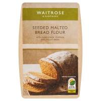 Waitrose Seeded Malted Bread Flour 1.5kg. เวทโทรส มอลต์ แป้งสาลี สำหรับทำขนมปัง