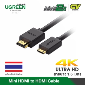 ภาพหน้าปกสินค้าUGREEN สาย Mini HDMI to HDMI รองรับ 4K / 3D หัวต่อชุบทอง สายยาว 1-1.5 เมตร รุ่น HD108 ที่เกี่ยวข้อง