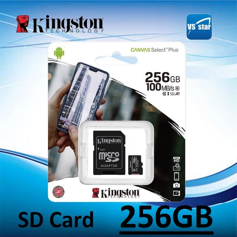 Kingston Micro SD 256GB Class 10 ของแท้ประกันศุนย์ ราคา 789 บาท*ส่งฟรี