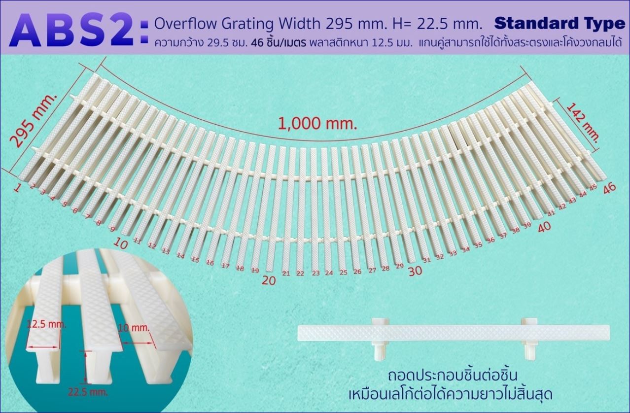 Swimming Pool Overflow Spa Grating ราคา 850 บาท*ส่งฟรี