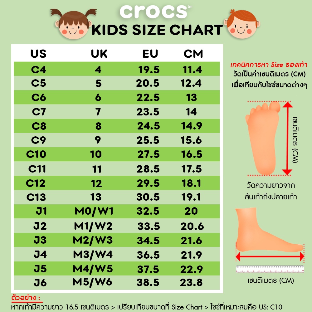 C12 Crocs C13 In Cm Kids Size Chart Crocs C12 Crocs C10 Size Chart