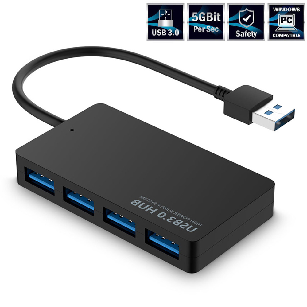 sikong ความเร็วสูง USB 3.0 Hub ภายนอก 4 พอร์ตอะแดปเตอร์แยก USB Expander สำหรับแล็ปท็อปพีซี