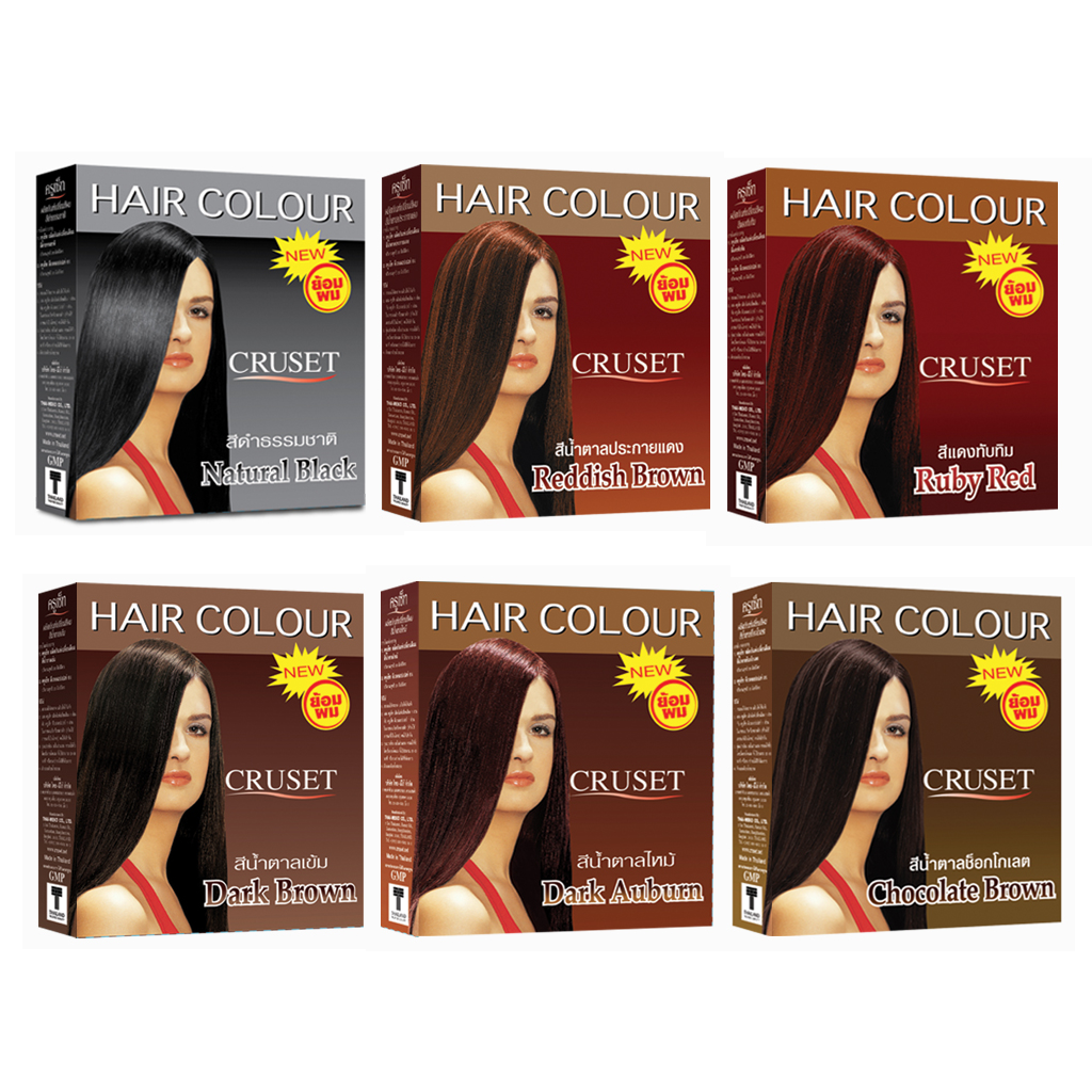 (Box) Cruset Hair Color 28ml Cruset Hair Color Changing Solution, Dye Cream, Covers White Hair, Beautiful Color, Long Lasting.