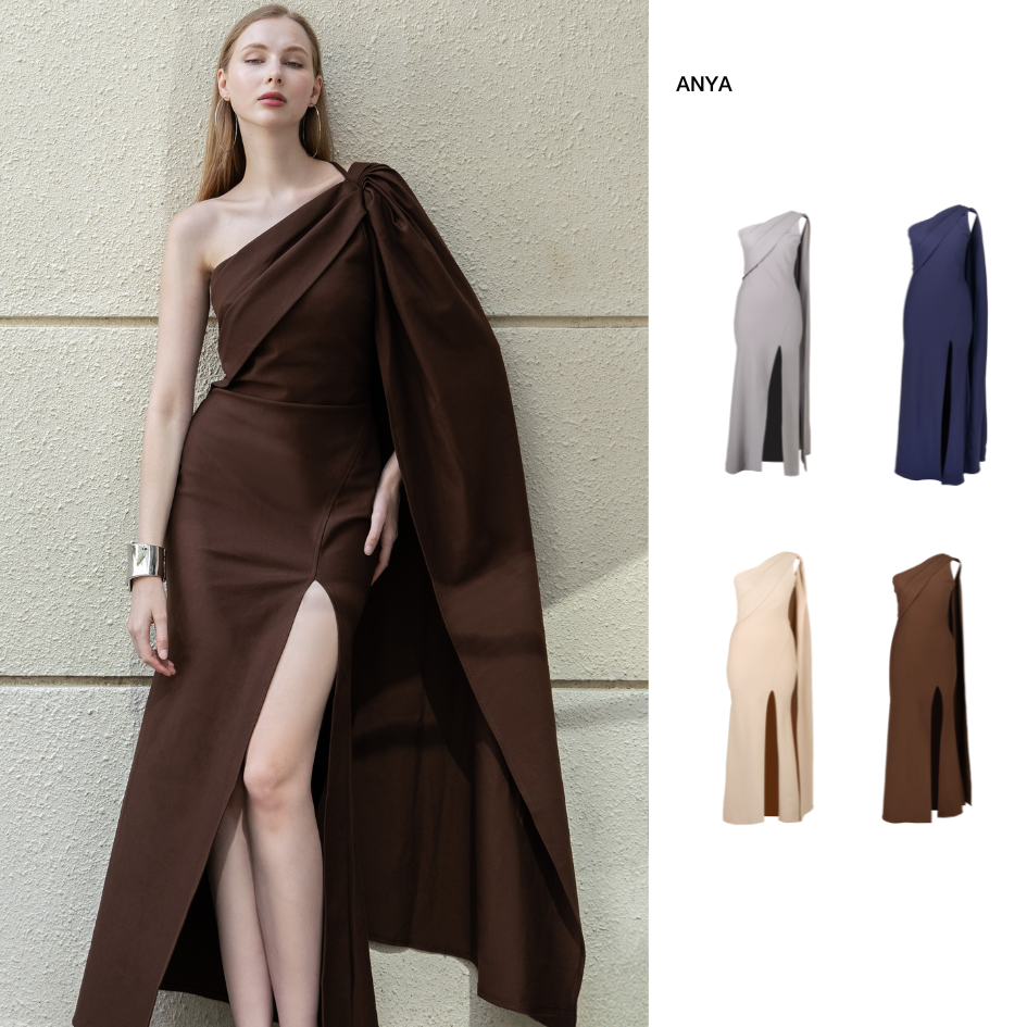 PETCHPLOY - Anya Evening Gown Collection | Luxury One-Shoulder Dress with Side Slit เดรสราตรียาวหรู ดีไซน์พิเศษ Confident is Couture Collection ราคา 3,290 บาท*ส่งฟรี