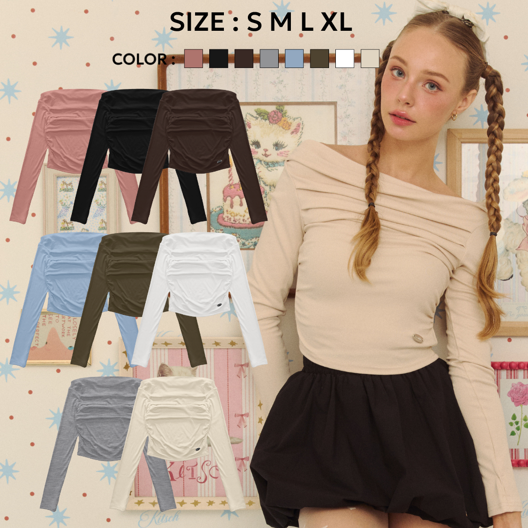 Bemingtop884(S-XL)-Jinny Ver.2 เสื้อจินนี่ สามารถใส่ได้ 2 แบบเลยจะดึงให้ปาดไหล่ก็ได้ ราคา 316 บาท*ส่งฟรี