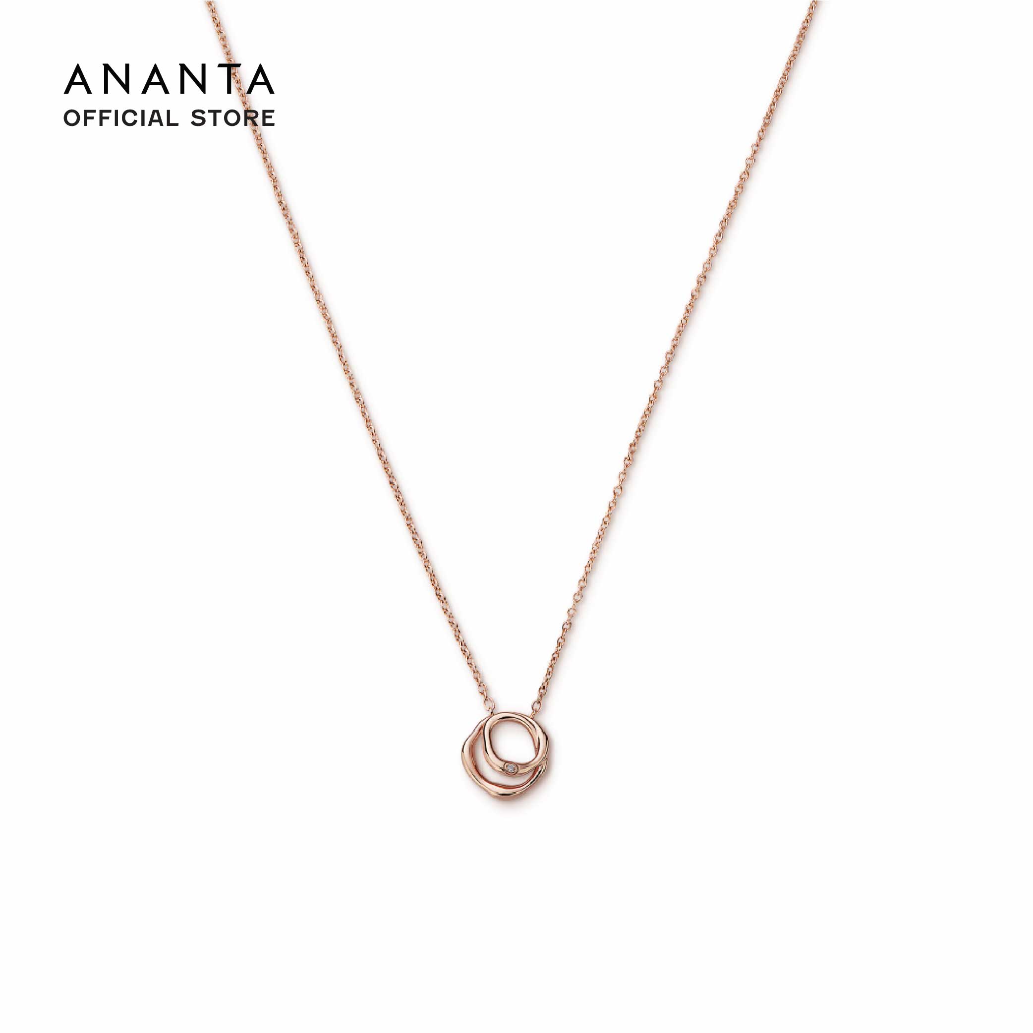 ANANTA Wave Whisper Glow Necklace, Diamond Pendant Necklace, 10K Rose Gold ราคา 28,800 บาท*ส่งฟรี
