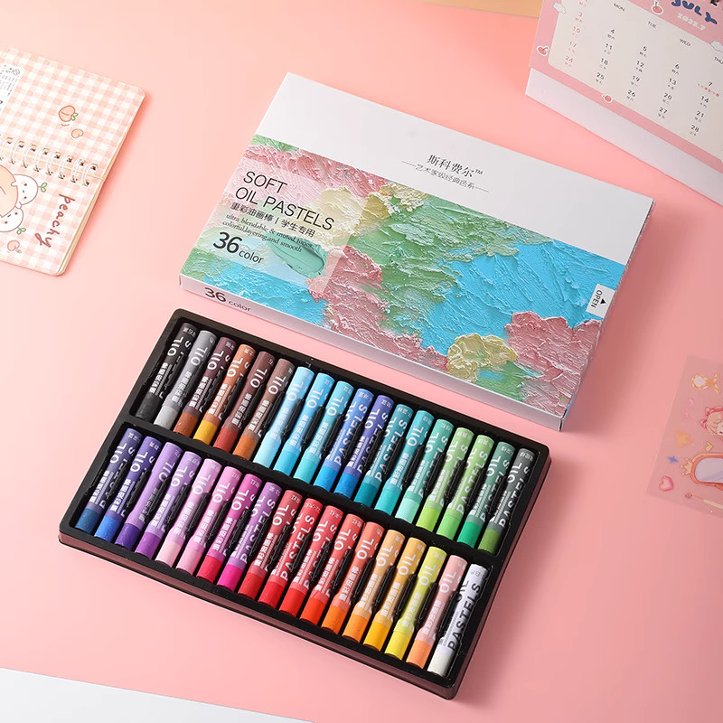 สีชอล์ค น้ำมัน สีเทียน เกรดอาร์ทติส Soft Oil Pastel จำนวน 12สี/24สี/ 36สี/ 48สี สีอ่อนและสด ใสปลอดสารพิษพาสน้ำมันเหมาะ