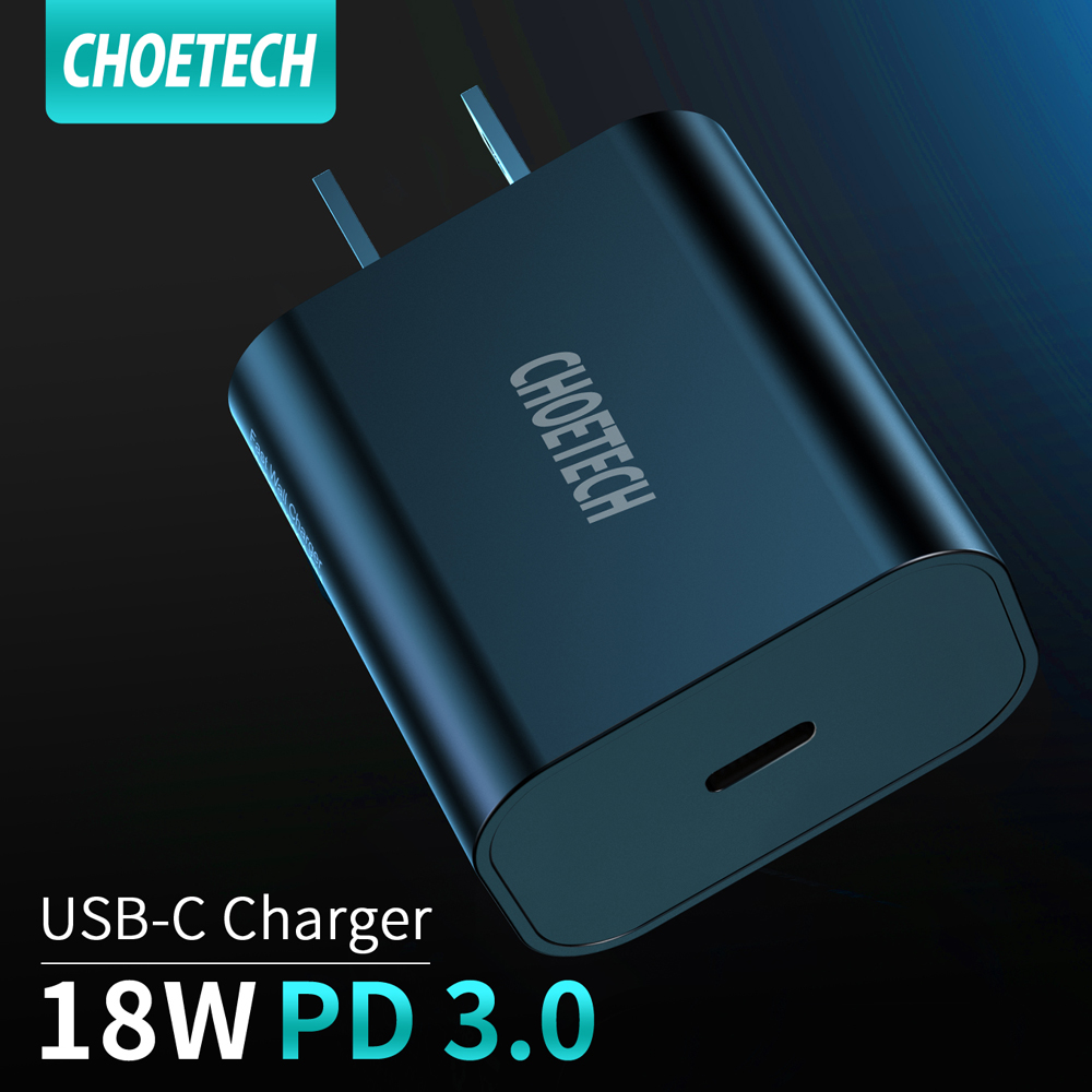 CHOETECH หัวชาร์จเร็ว TYPE C Charger อะแดปเตอร์ชาร์จไฟ USB C ที่ชาร์จแบต 18W Wall Charger PD Charger ที่ชาร์จแบต iPhone เข้ากันได้กับ iPhone 11 / 11Pro / 11 Pro Max / X / XS / XS Max / XR, iPad Pro, Galaxy Note 10 + / Note 10 / Note