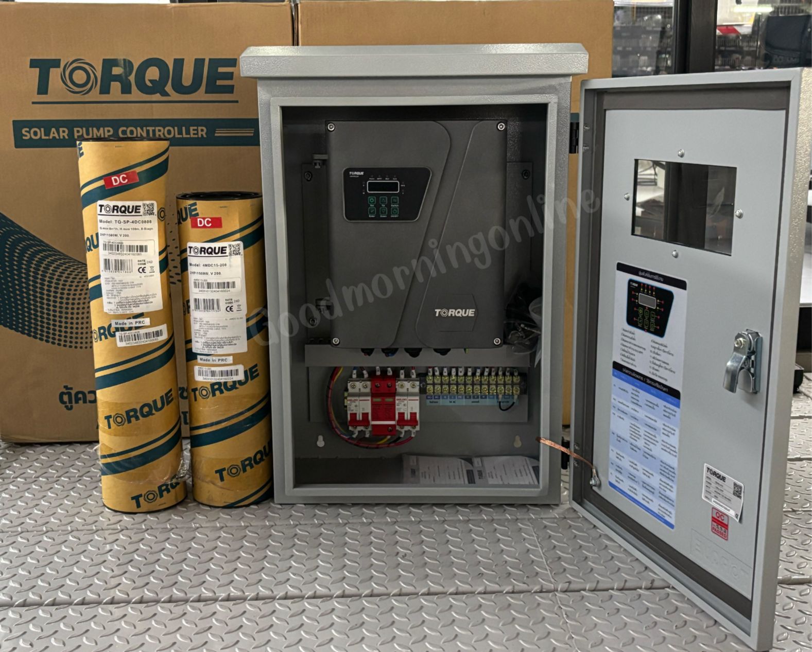 TORQUE ปั๊มบาดาล AC/DC รุ่น TQ-SP-4DC0808-AD-A15/S 1500w 8ใบพัด 2 แรงม้า ท่อออก 2นิ้ว MAXHEAD 100เมตร ปั๊มน้ำ ปั๊มโซล่าเซลล์ บาดาล ซัมเมิส บาดาลโซล่าเซลล์ สูบน้ำ สวน เกษตร SOLAR SUBMERSIBLE PUMP ราคา 23,980 บาท*ส่งฟรี