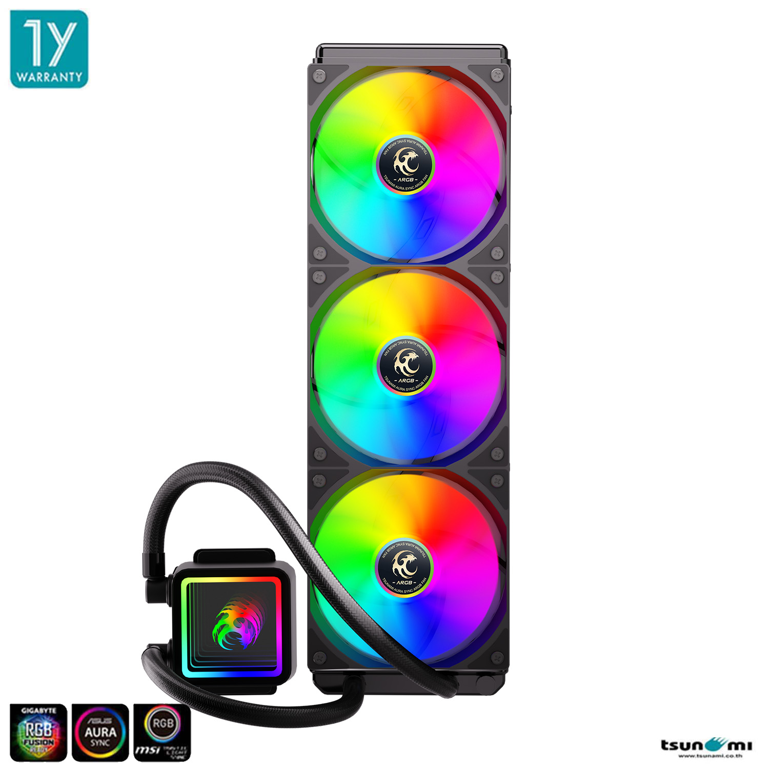 ชุดน้ำระบบปิด Tsunami V360 ARGB TDP 280W AIO Liquid Cooler รับประกัน 1 ปี ราคา 1,549 บาท*ส่งฟรี