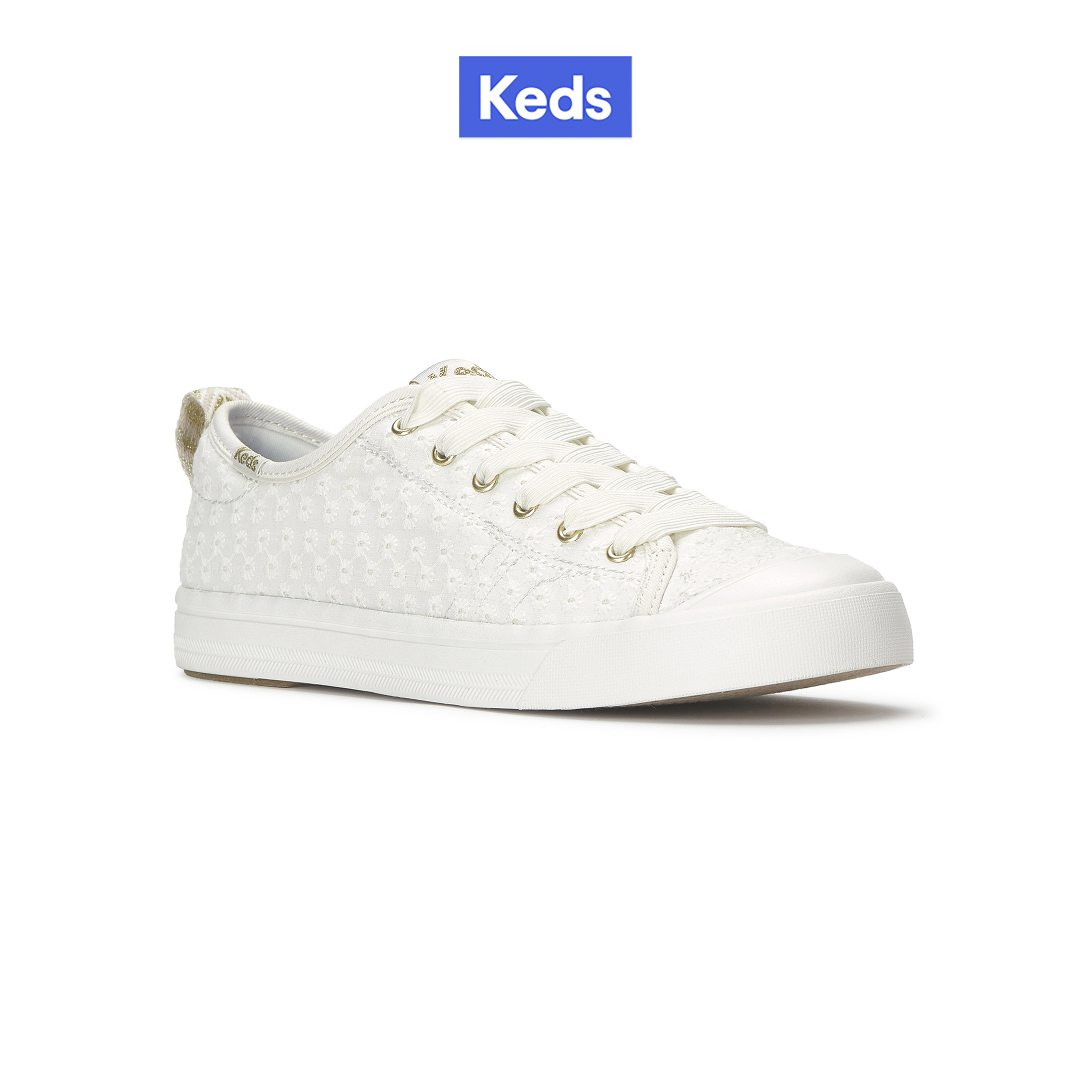 Keds Lace-Up Sneakers, Model Cruise Mini Daisy Eyelet, White (Kw-Cruise-5-110) ราคา 2,850 บาท*ส่งฟรี