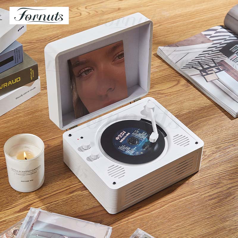 Fornuts CD Player compatible charger model 1800 retro album stick gift Wall audio player Blue Bluetooth ราคา 1,434 บาท*ส่งฟรี