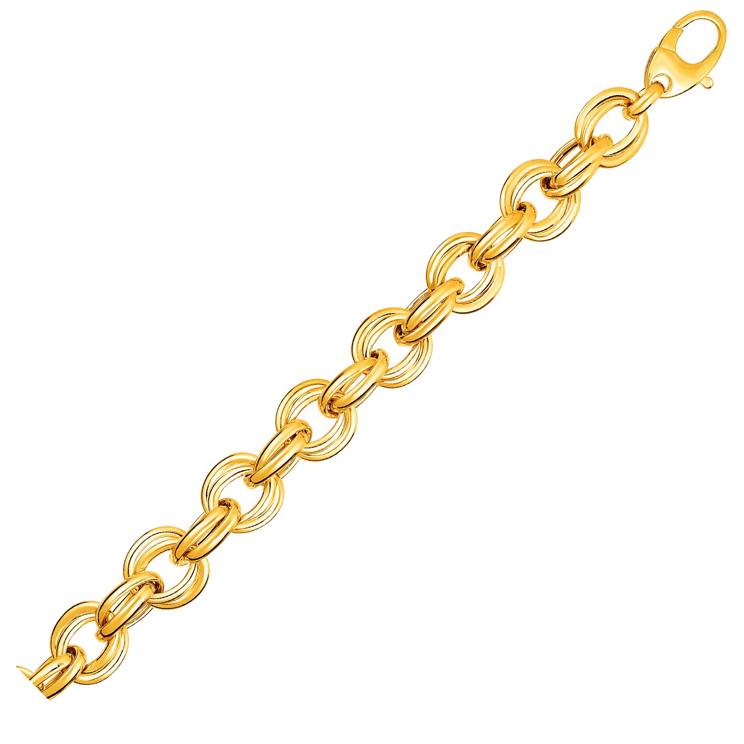 Nathalias Ny 14K Genuine Gold Bracelet, Twisted Double Shape - Twisted Double Link Bracelet in 14K Yellow Gold ราคา 72,200 บาท*ส่งฟรี