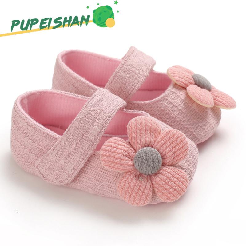 Pupeishan รองเท้าเจ้าหญิงหัดเดินเด็ก,รองเท้าพื้นนิ่มลายดอกไม้น่ารักกันลื่นสำหรับเด็กทารกเด็กวัยหัดเดินเด็กผู้หญิง