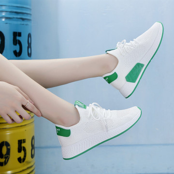รูปภาพเพิ่มเติมเกี่ยวกับ 【Sports Shoes Store】แฟชั่นใหม่เกาหลีลำลองทุกคู่สีลูกกวาดบินเข็มรองเท้าลำลองที่มีน้ำหนักเบาและสะดวกสบาย