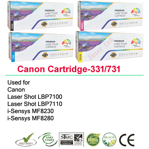 Canon Laser Shot Lbp7100 / Lbp7110 Toner Cartridge (Cartridge-331) Black/ Blue/ Yellow/ Red Compatible ราคา 1,250 บาท*ส่งฟรี
