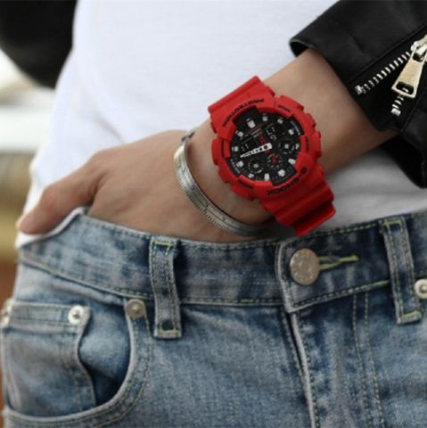 ข้อมูลเกี่ยวกับ (แท้ 100%) นาฬิกา Casio G-Shock รุ่น GA-100B-4ADR นาฬิกาผู้ชาย สายเรซิ่น สีแดง สุดฮ๊อต - มั่นใจ ของแท้ 100% ประกัน CMG 1 ปีเต็ม