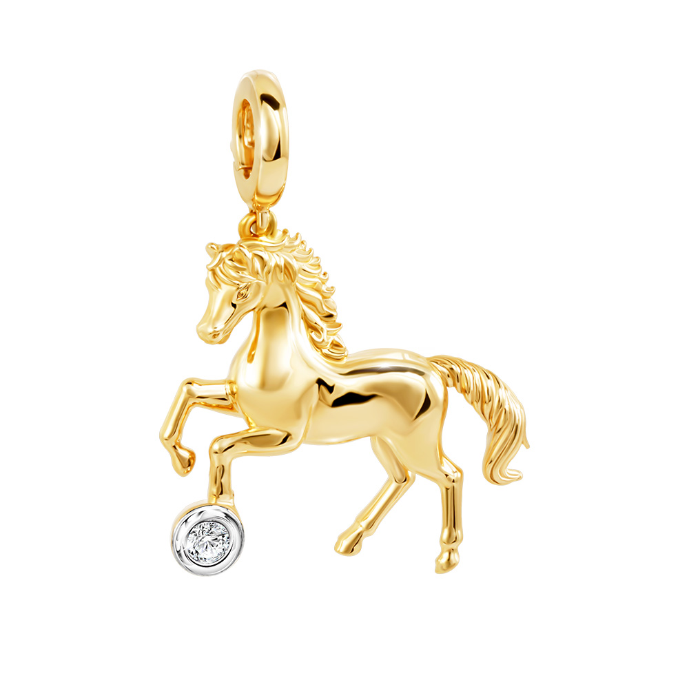 สร้อยคอ Prima จี้เพชรพรีม่า ตัวเรือนทอง 9K รุ่น Lucky Horse Collection 991P0190-01 (เฉพาะจี้ ไม่รวมสร้อย) ราคา 10,125 บาท*ส่งฟรี