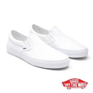 สินค้า [ลิขสิทธิ์แท้] Vans Classic Slip-on White/White รองเท้า แวนส์ สลิปออน ทรงสวม ขาวล้วน ได้ทั้งชายและหญิง