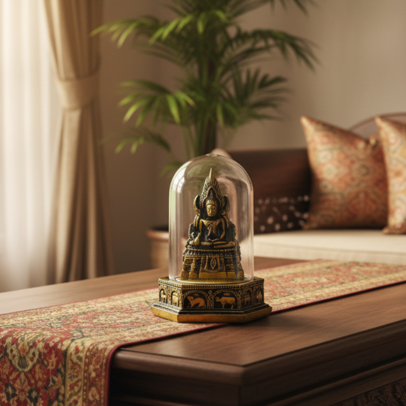 Buddha Statues, 12 Zodiac Bases, 12 Zodiac Signs, Displayed in Front of the Car, Buddha Statues Placed in Front of the Car, Buddha Statues Covered with Glass, Placed in Front of the Car, Buddha Statues, Worshiping Deities, Safe from All Dangers.