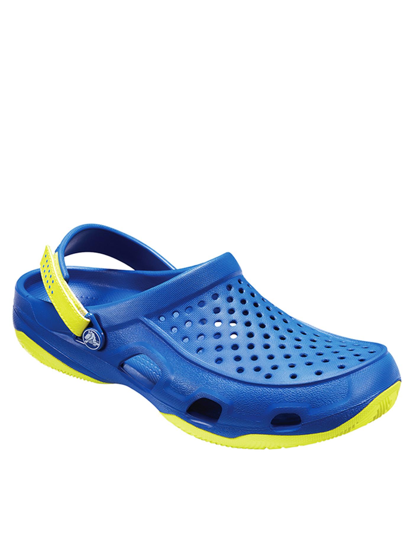 CROCS รองเท้าลำลองผู้ชาย รุ่น Swiftwater Deck Clog ไซส์ M9 สีBlue Jean-Tennis Ball Green