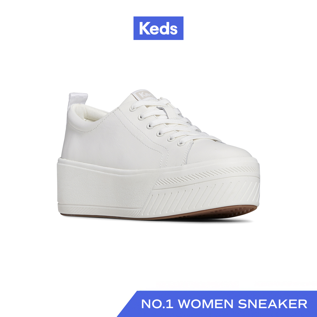 KEDS รองเท้าผ้าใบ มีส้น รุ่น SKYLER LEATHER สีขาว ( KW-SKYLER3 ) ราคา 3,550 บาท*ส่งฟรี