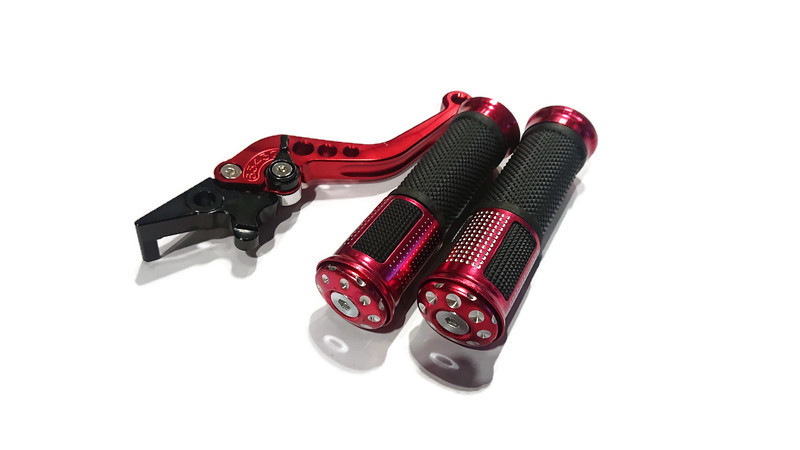 มือเบรคปรับระดับ Honda + ปลอกแฮนด์อลูมิเนียมลายจุดสีแดง ใส่ WAVE ดิสทุกรุ่น ราคา 145 บาท*ส่งฟรี