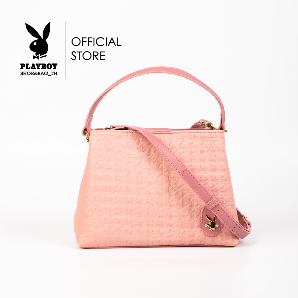 Playboy women's messenger bag ST-B242PB568 basket design Chino leather 2 colors pink and white ราคา 1,492 บาท*ส่งฟรี