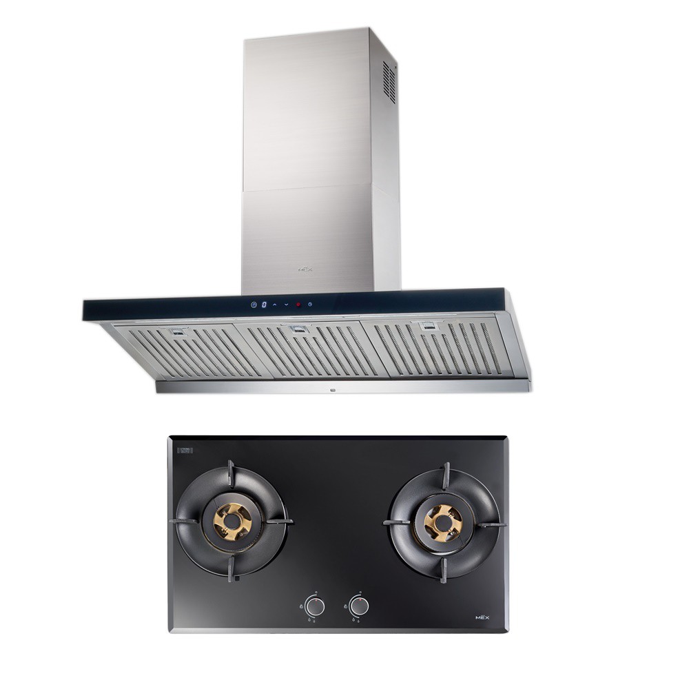 MEX Set รุ่น V3772MHR + K635BFX90 เตาแก๊สและเครื่องดูดควันกระโจม ราคา 19,900 บาท*ส่งฟรี