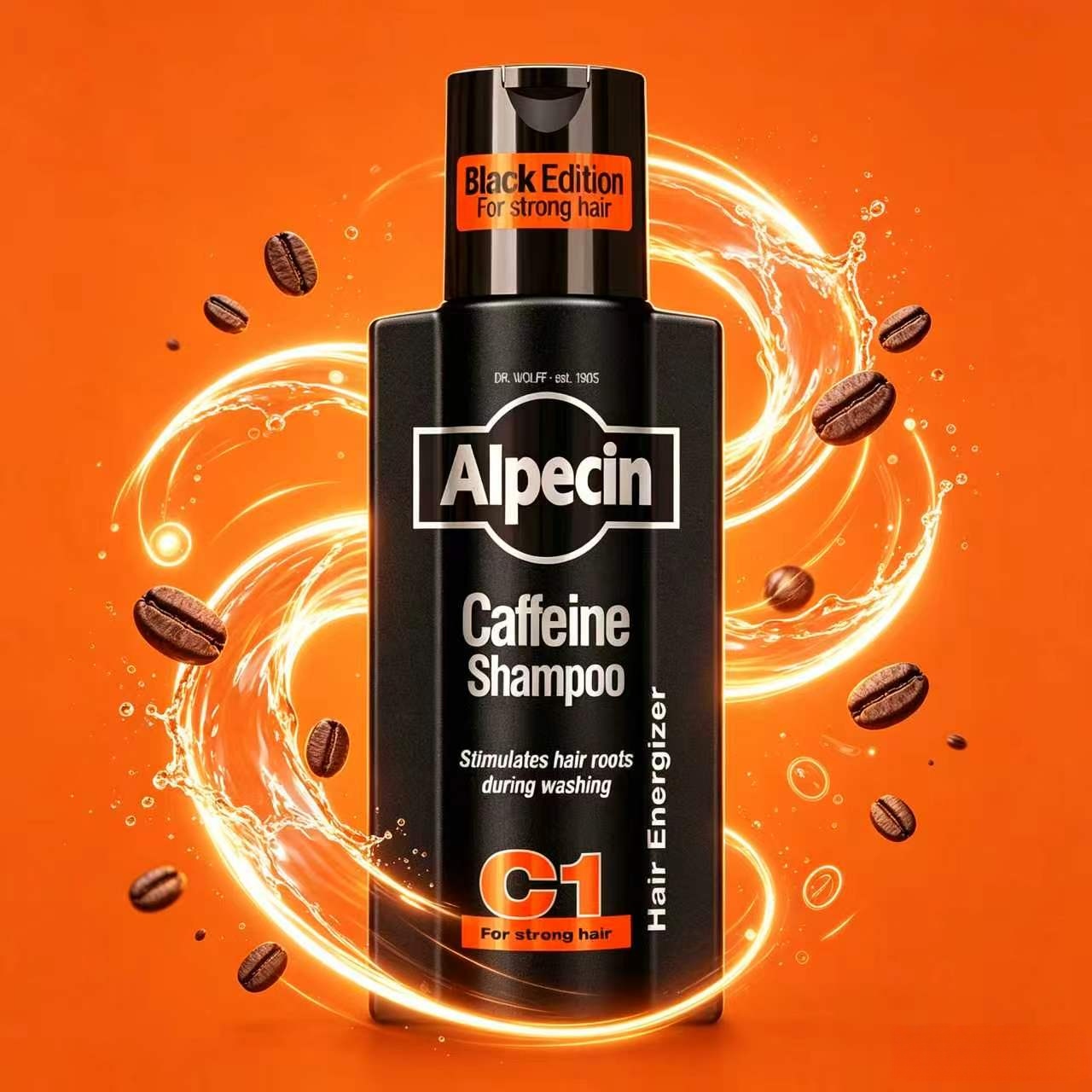 Alpecin C1 Black Caffeine Shampoo 250ml, Bold Scent, Caffeine Formula Is the Main Ingredient. Revitalizes Tired Scalp Strengthen Hair Support Natural Hair Growth # Caffeine Alpecin Shampoo # Nourish the Scalp ราคา 376 บาท*ส่งฟรี