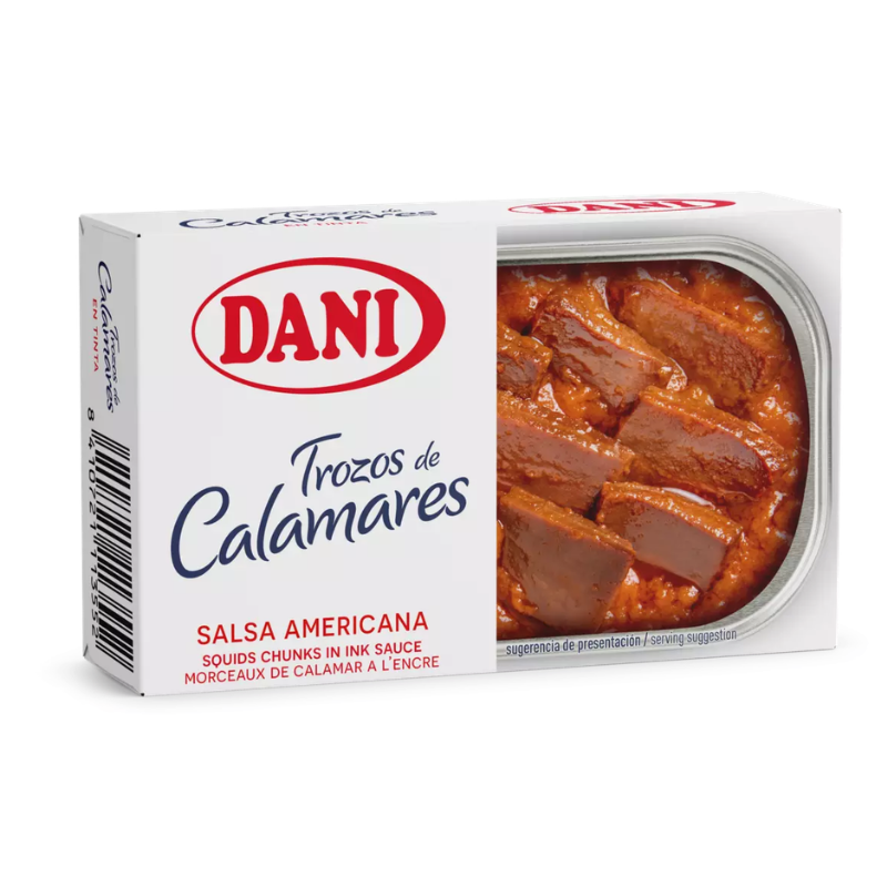 Dani Squid Chunks in Hot Sauce 111g - Squid Chunks (Trozos De Calamar) in Hot Sauce 111g Dani Brand ราคา 126 บาท*ส่งฟรี