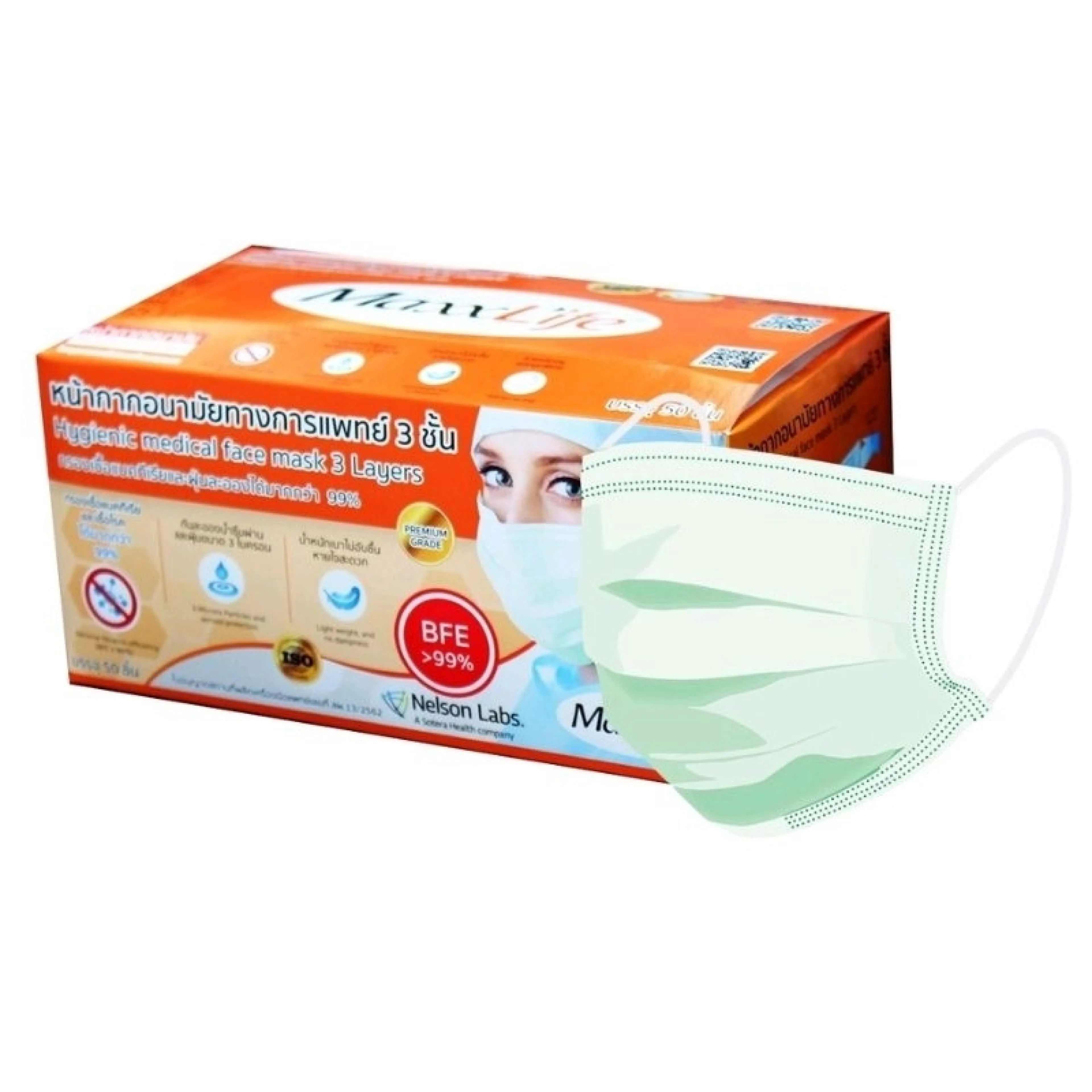 Maxxlife Mask หน้ากากอนามัย ทางการแพทย์ หน้ากาก ปิดจมูก 3 ชั้น